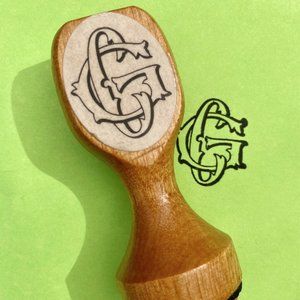 CG Victorian Monogram Rubber Stamp